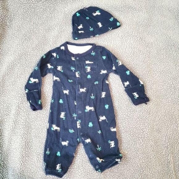 Carter's Newborn Romper animals pattern - Picture 1 of 5